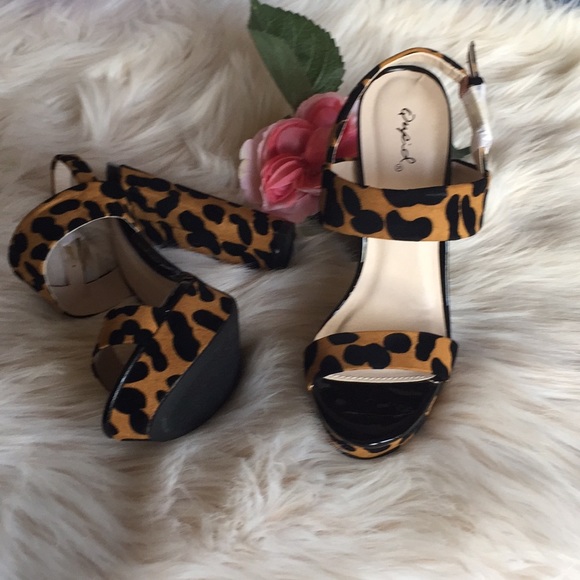 Leopard print faux suede heels - Picture 5 of 7